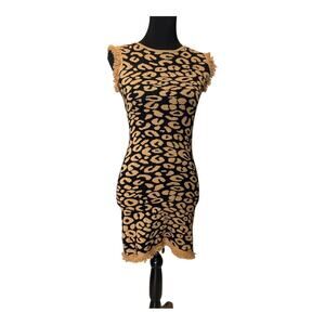 New ~  THML ~  Leopard Print Knit Dress XS HOT
